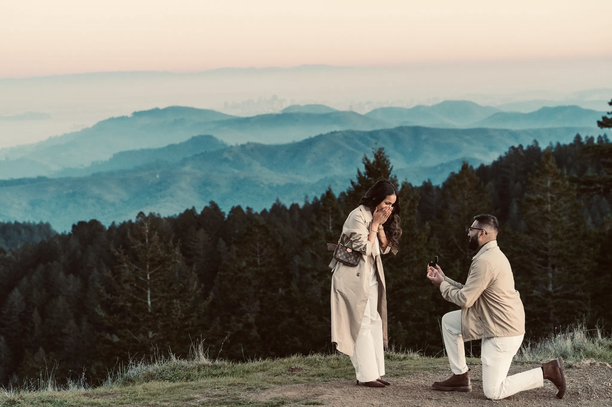 Reuben proposing to Elma on Mount Tamalpais
